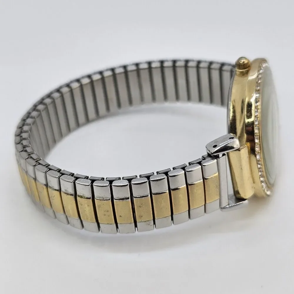 36MM Women's Watch Gold Dial‎ Two Tone Expandable Band 7